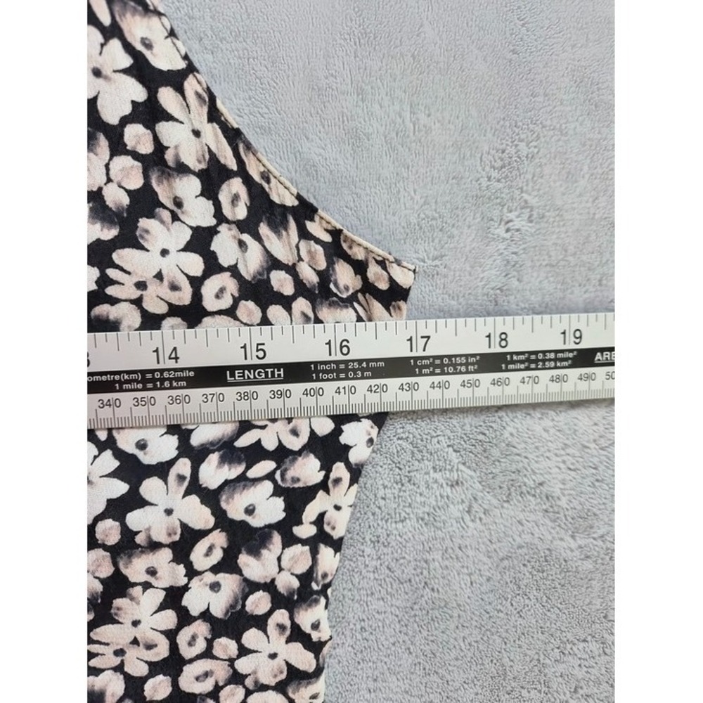 Abercrombie & Fitch Black Floral Midi Slip Dress S Viscose Side Slit Date Night - Picture 14 of 14
